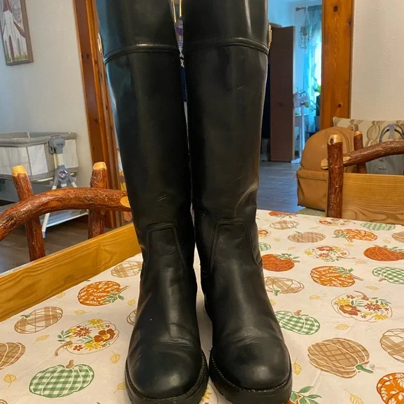 Michael Kors Black Leather Riding Boots - Picture 3 of 3